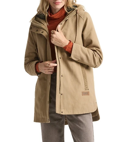 Pendleton Judith Cotton Canvas Corduroy Point Collar Button Front Field Coat