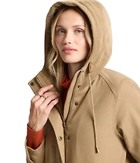 Pendleton Judith Cotton Canvas Corduroy Point Collar Button Front Field Coat