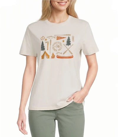 Pendleton Knit Crew Neck Short Sleeve Camp Graphic Tee Shirt