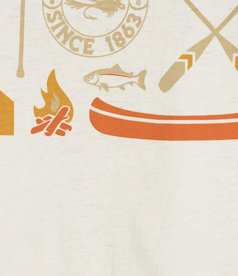 Pendleton Knit Crew Neck Short Sleeve Camp Graphic Tee Shirt
