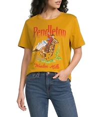 Pendleton Knit Crew Neck Short Sleeve Western Graphic Tee