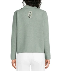 Pendleton Knit Notch Collar Long Sleeve Souvenir Cardigan