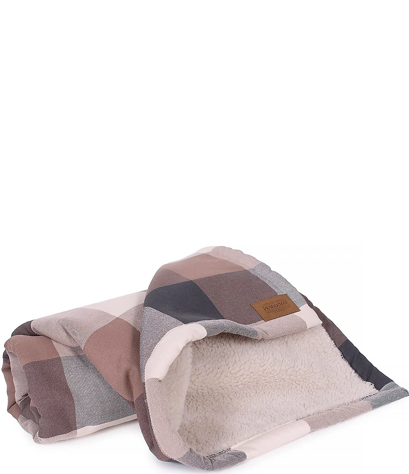 Pendleton Pet Classics Block Plaid Pattern Berber Plush Throw Blanket