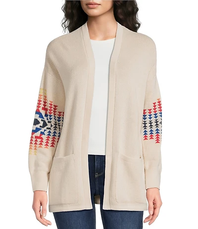 Pendleton Ribbed Knit Sierra Springs Long Sleeve Open Front Cardigan