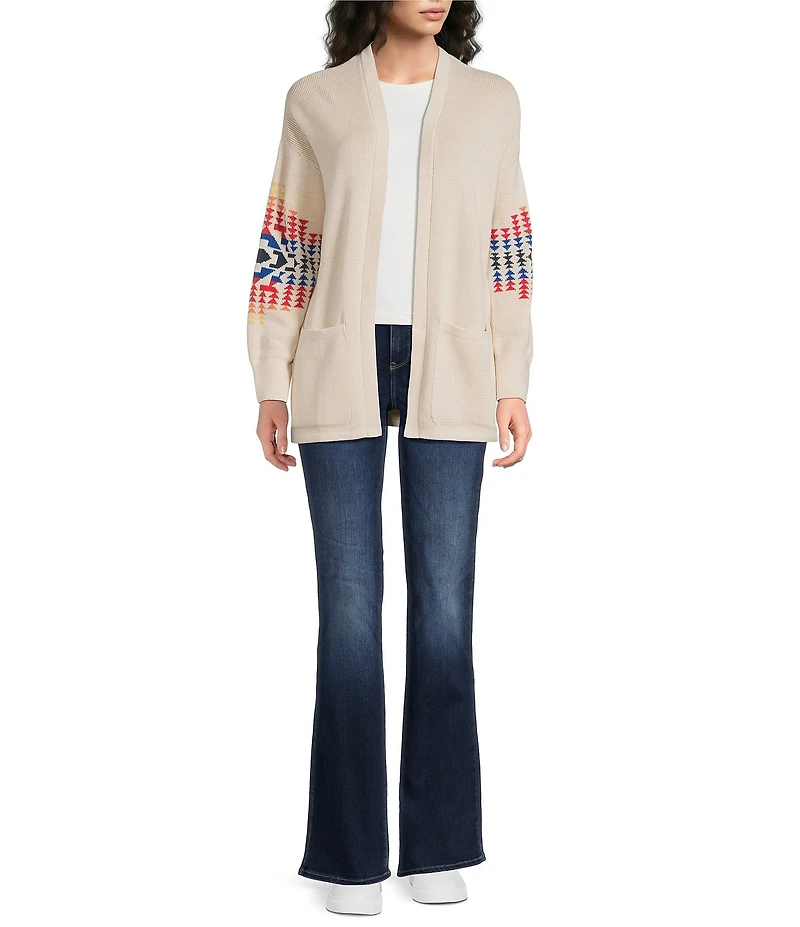 Pendleton Ribbed Knit Sierra Springs Long Sleeve Open Front Cardigan