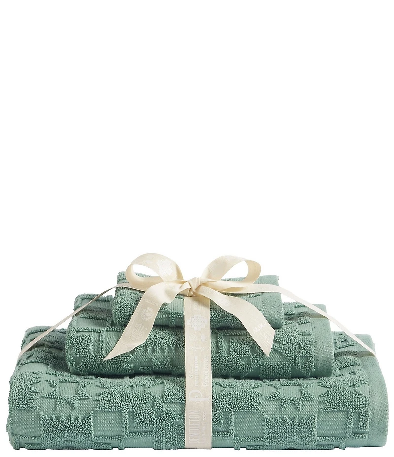 Pendleton Sculpted Towel Collection Southwestern Geometric Pattern 3-Piece Bath Towel Set