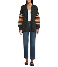 Pendleton Sierra Springs Western Patch Pocket Open Front Cardigan