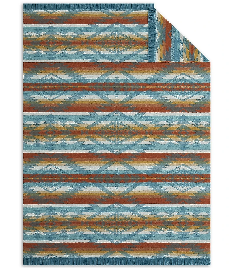 Pendleton Summerland Geometric Fringed Thrown Blanket