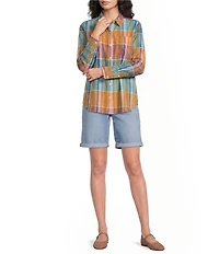 Pendleton The Perfect One Plaid Point Collar Long Sleeve Shirt