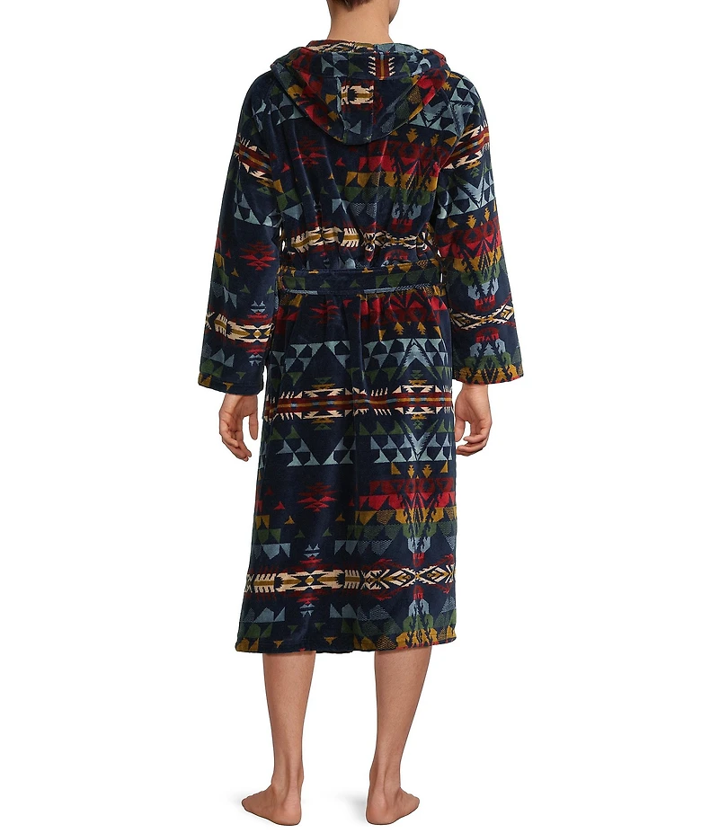Pendleton Unisex Pattern Long Sleeve Terry Hoodie Robe