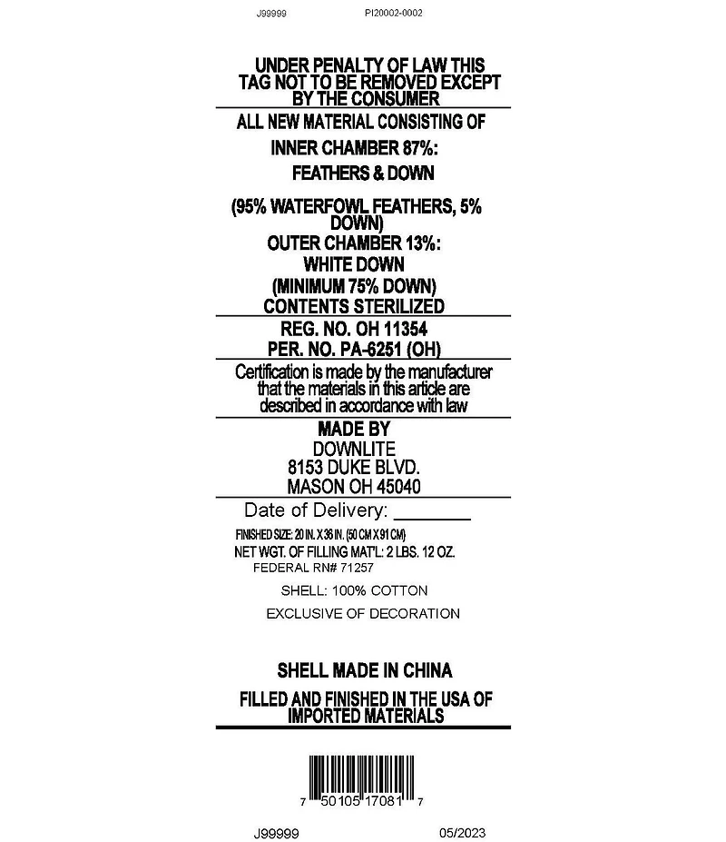 Pendleton Urban Traveler Collection 360Down® Chamber Medium Pillow