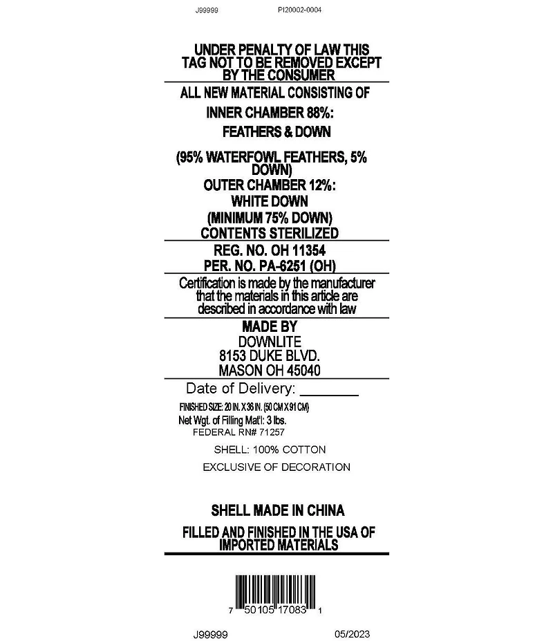 Pendleton Urban Traveler Collection 360Down® Chamber Medium Pillow