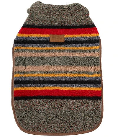 Pendleton Vintage Camp Berber Striped Dog Coat