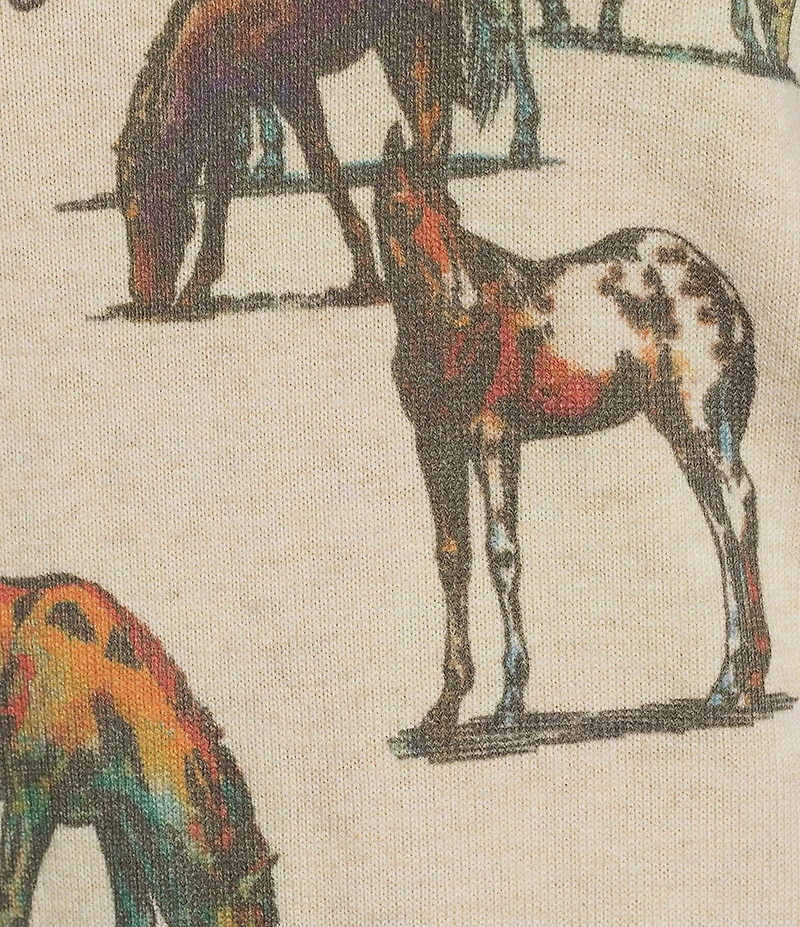 Pendleton Wild Horse Graphic Knit Crew Neck Short Sleeve Sweater Top