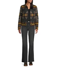 Pendleton Willa Wool Jacquard Fold-Down Collar Long Sleeve Jacket