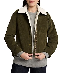 Pendleton Wind River Corduroy Water Resistant Club Collar Snap Front Trucker Jacket