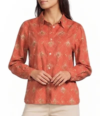 Pendleton Winona Adobe Lattice Print Point Collar Long Sleeve Shirt