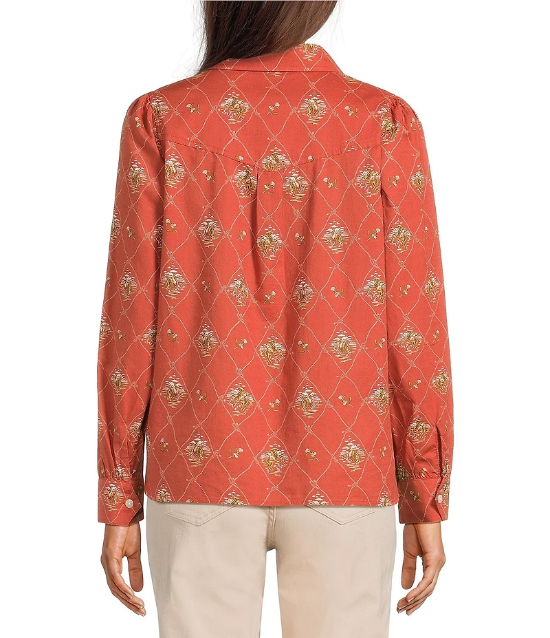 Pendleton Winona Adobe Lattice Print Point Collar Long Sleeve Shirt