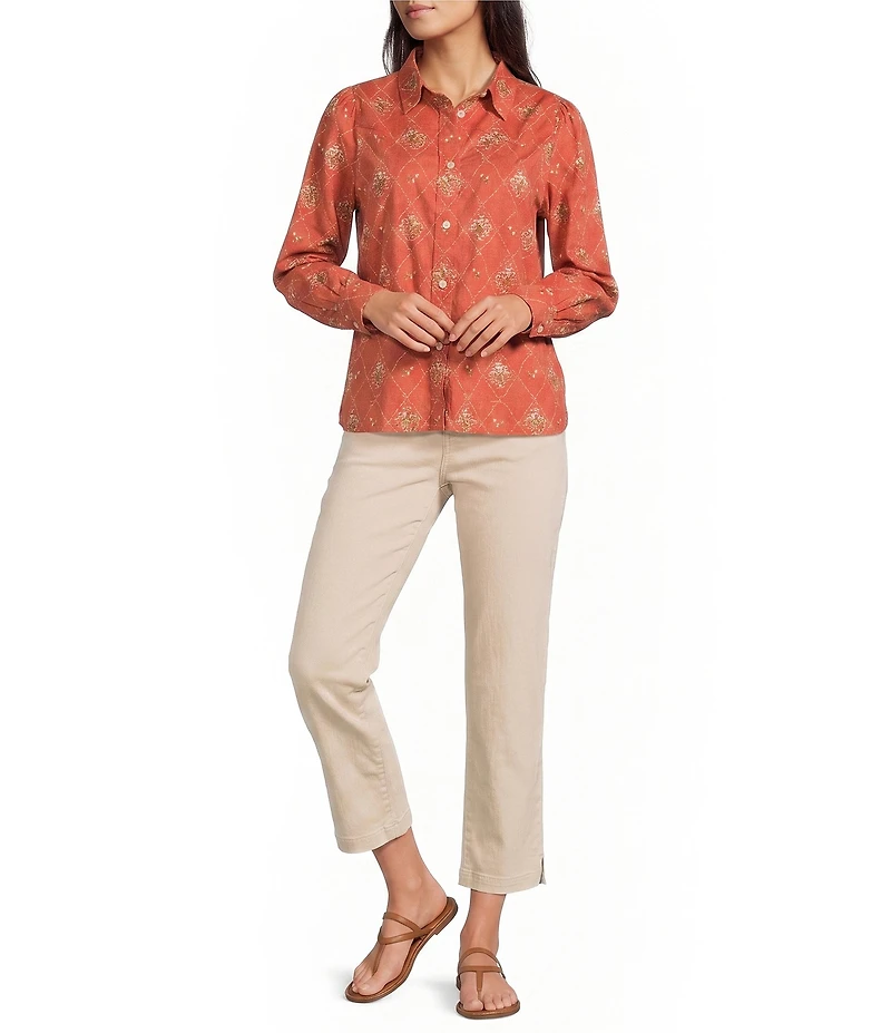 Pendleton Winona Adobe Lattice Print Point Collar Long Sleeve Shirt