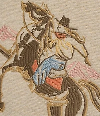 Pendleton Wool Blend Point Collar Long Sleeve Embroidered Souvenir Cardigan