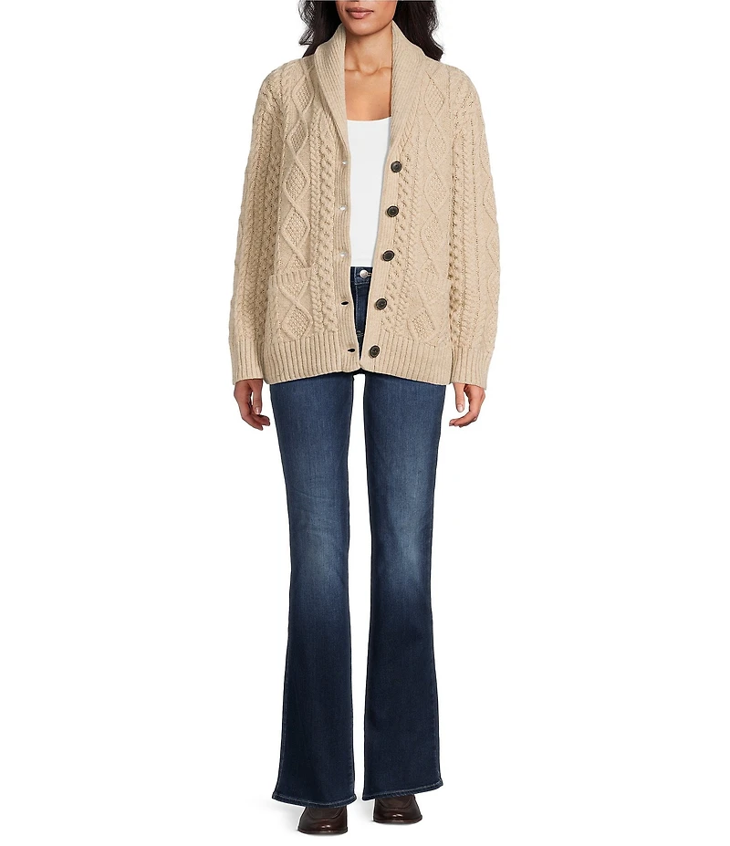 Pendleton Wool Fisherman Classic Shawl Collar Long Sleeve Cardigan
