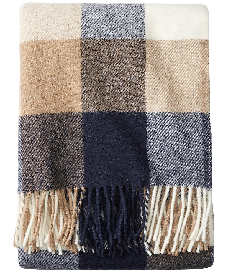 Pendleton Woolen Mills Eco-Wise Wool Fringed Buffalo Check Washable Throw