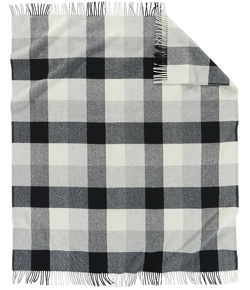 Pendleton Woolen Mills Eco-Wise Wool Fringed Buffalo Check Washable Throw
