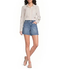 Pendleton Woven Embroidered Spread Collar Long Sleeve Shirt