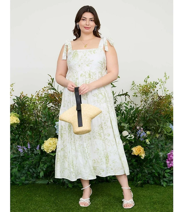 knee length dresses for ladies Blu Pepper Rose Garden Dress – Floral A-Line Midi with Sweetheart Neckline main image 1
