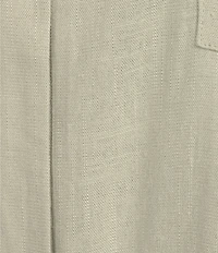 Perch By Blu Pepper Plus Short Sleeve Back Button Woven Linen Blend Top