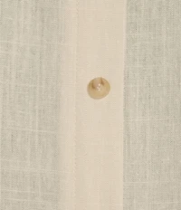 Perch By Blu Pepper Plus Short Sleeve Back Button Woven Linen Blend Top