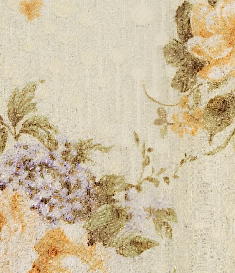 Perch by Blu Pepper Plus Size Floral Print Square Neck Sleeveless A-Line Midi Dress