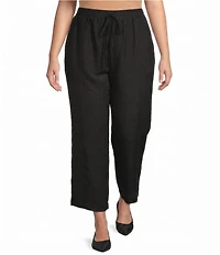 Perch by Blu Pepper Plus Size High Rise Elastic Waist Front Tie Lounge Pants