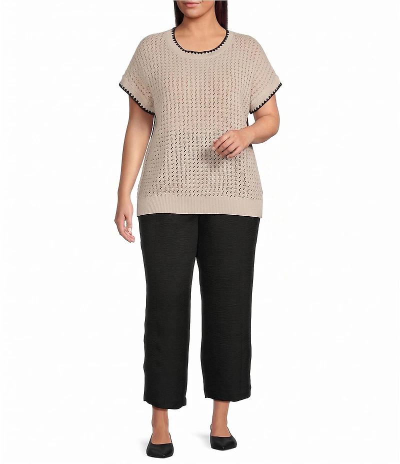 Perch by Blu Pepper Plus Size High Rise Elastic Waist Front Tie Lounge Pants
