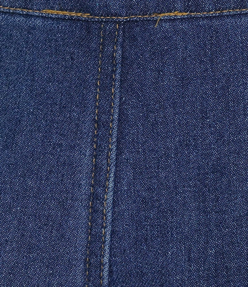 Perch by Blu Pepper Plus Size High Rise Front Tie Wide Barrel Leg Crop Denim Pants