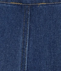 Perch by Blu Pepper Plus Size High Rise Front Tie Wide Barrel Leg Crop Denim Pants