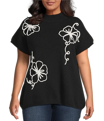 Perch by Blu Pepper Plus Size Knit Short Sleeve Top