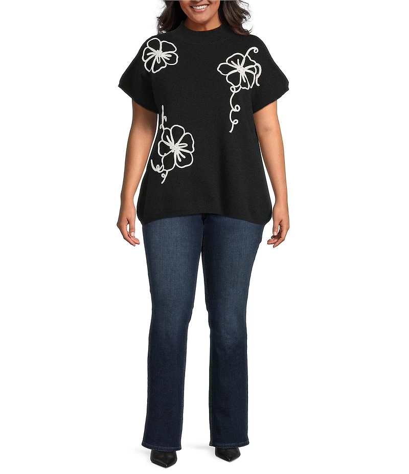 Perch by Blu Pepper Plus Size Knit Short Sleeve Top