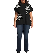 Perch by Blu Pepper Plus Size Knit Short Sleeve Top