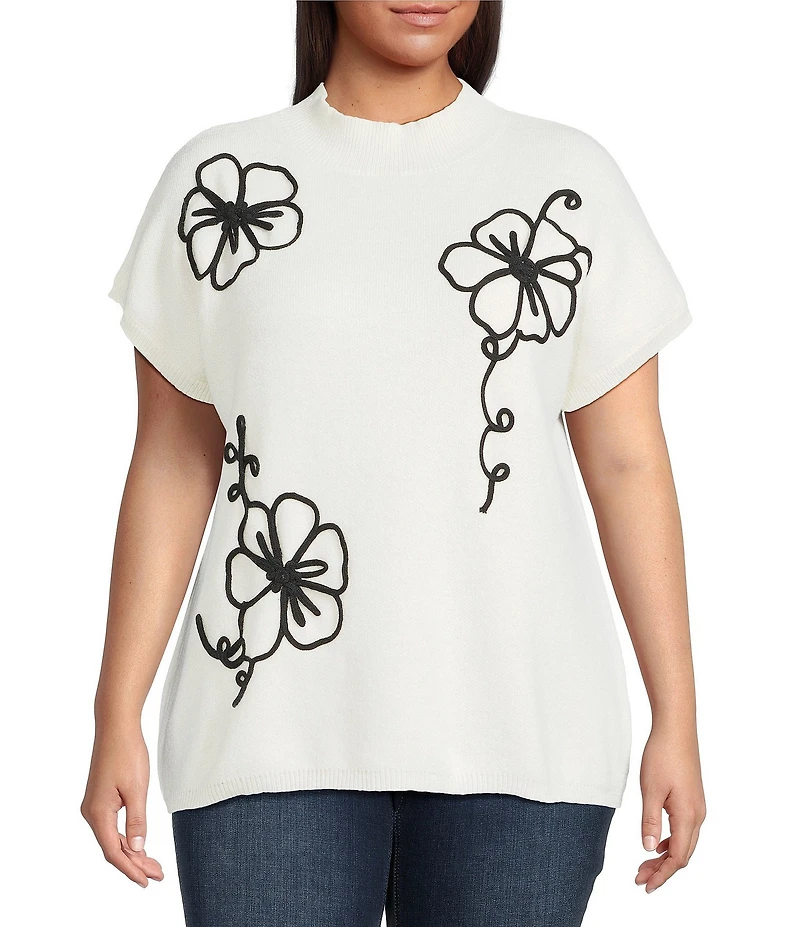Perch by Blu Pepper Plus Size Knit Short Sleeve Top