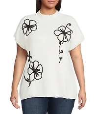 Perch by Blu Pepper Plus Size Knit Short Sleeve Top