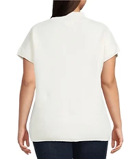 Perch by Blu Pepper Plus Size Knit Short Sleeve Top