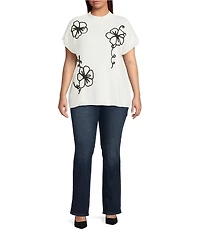 Perch by Blu Pepper Plus Size Knit Short Sleeve Top