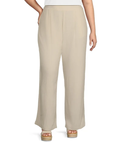 Perch by Blu Pepper Plus Wide Leg Linen Pants