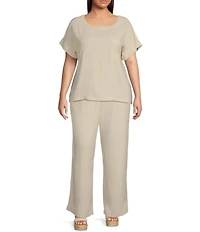 Perch by Blu Pepper Plus Wide Leg Linen Pants