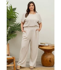 Perch by Blu Pepper Plus Wide Leg Linen Pants