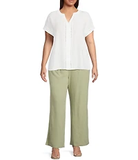 Perch by Blu Pepper Plus Wide Leg Linen Pants
