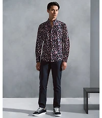 Perry Ellis Abstract Print Long Sleeve Woven Shirt