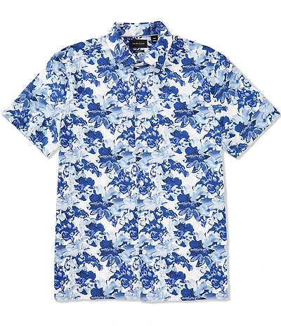 Perry Ellis Big & Tall Floral Print Short Sleeve Woven Shirt
