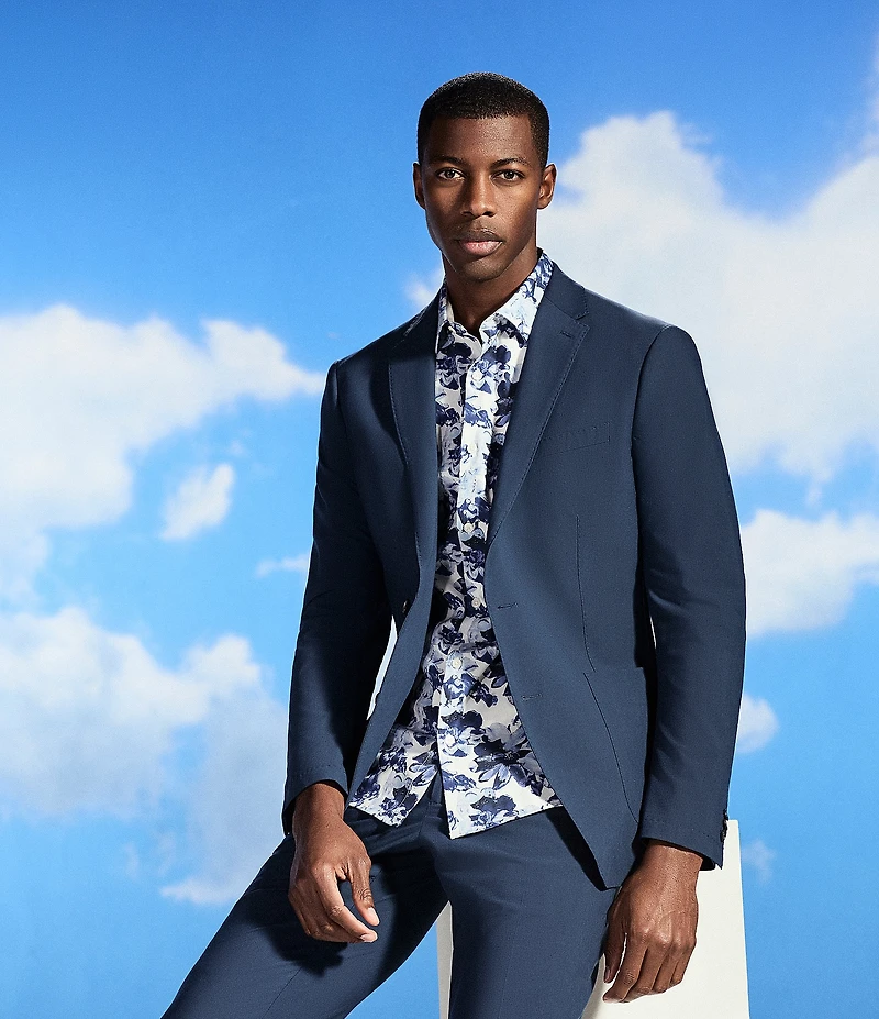 Perry Ellis Big & Tall Floral Print Short Sleeve Woven Shirt